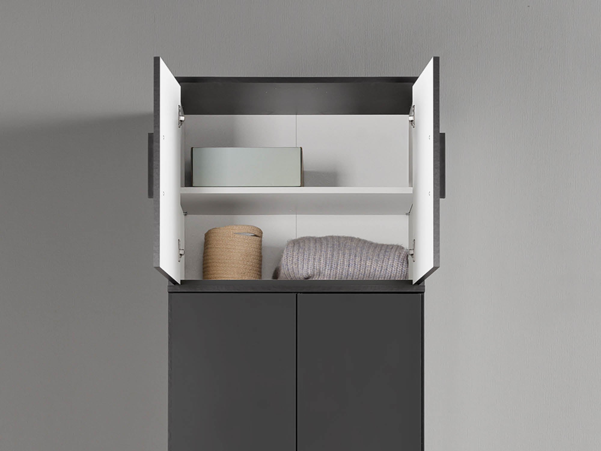 Schrankaufsatz Mehrzweckschrank offen anthrazit 50cm hoch