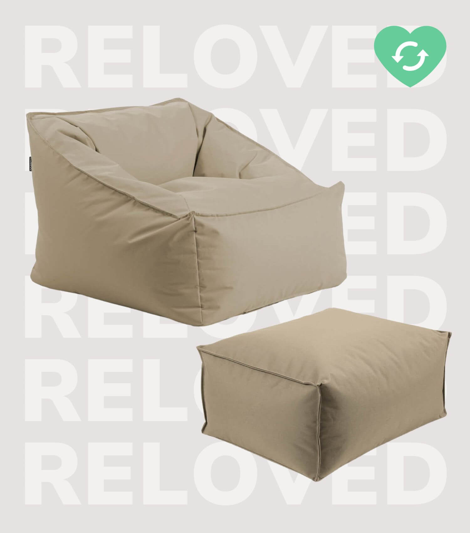 Sitzsack Bodenkissen Relaxliege Bean Bag Liege Sitzbag Sitzkissen#sku_BB8.2Brava-065khaki_C