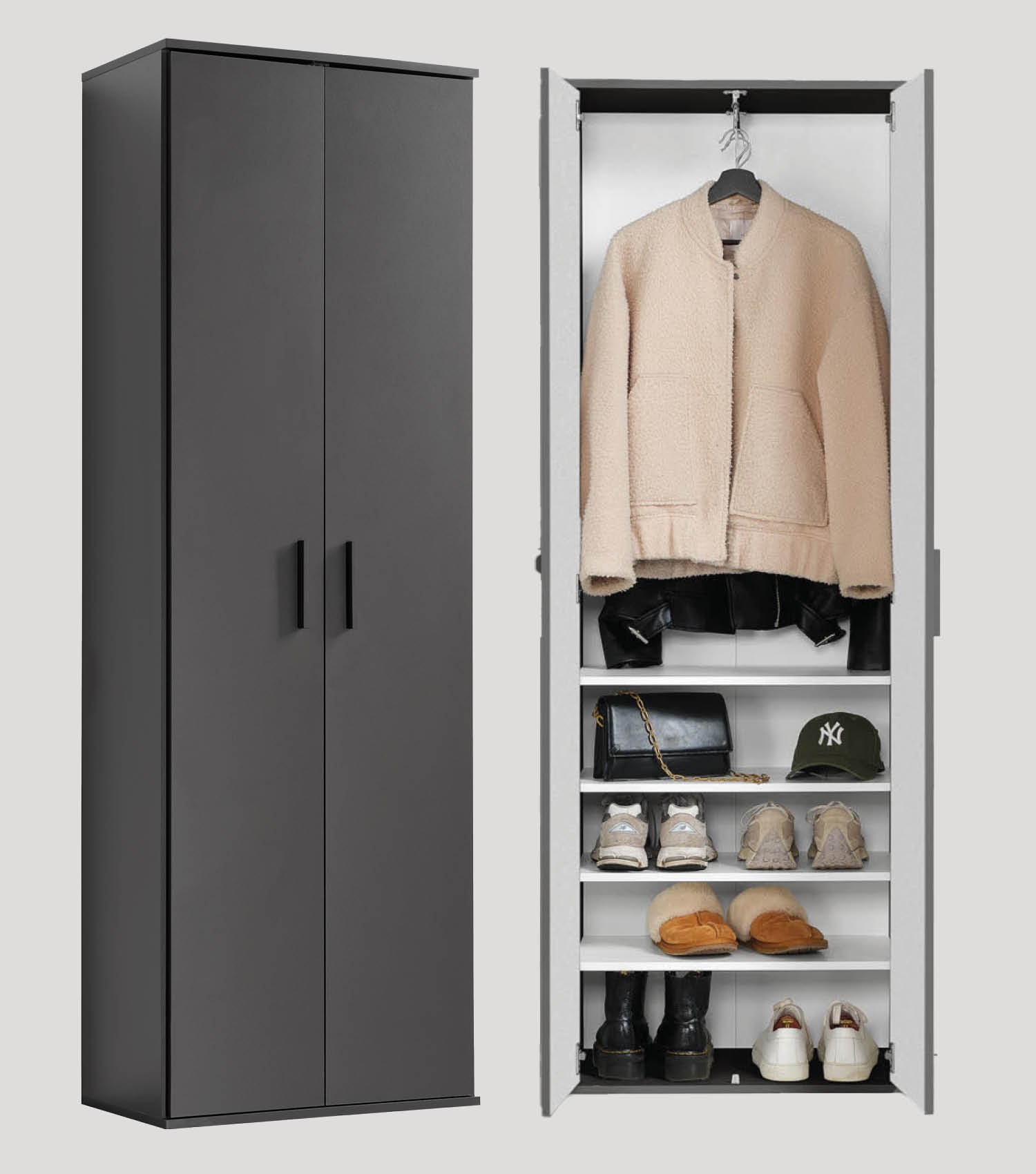 Garderobenschrank Schuhschrank Allzweckschrank Flurschrank Kleiderschrank Flur Möbel