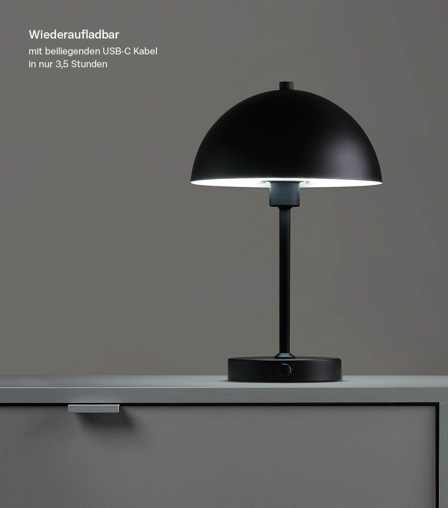 Tischlampe kabellos Akku Tischleuchte dimmbar aufladbar Nachttischlampe