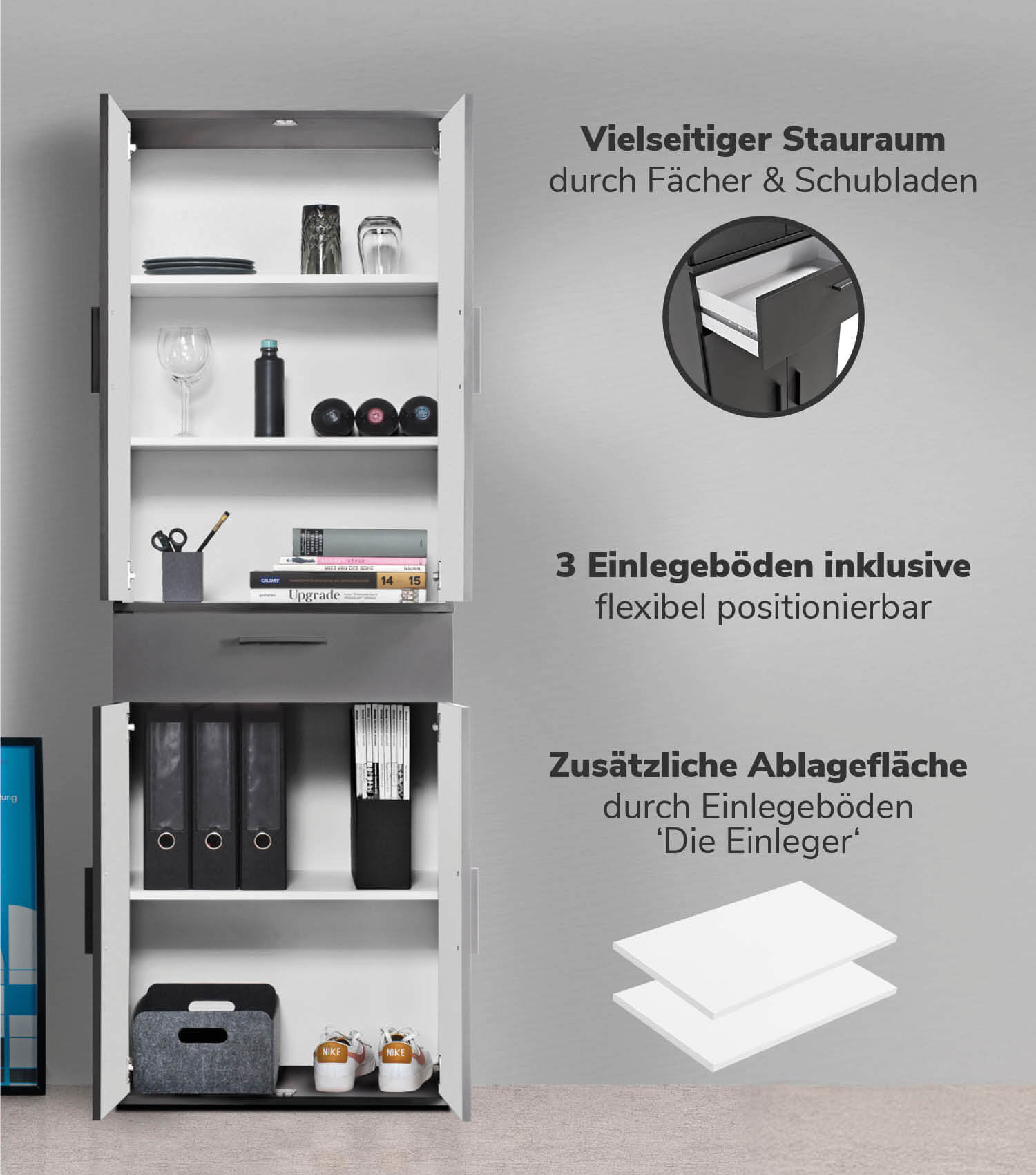 Mehrzweckschrank Set Schrankwand Büroschränke Mehrzweckschränke Kommode