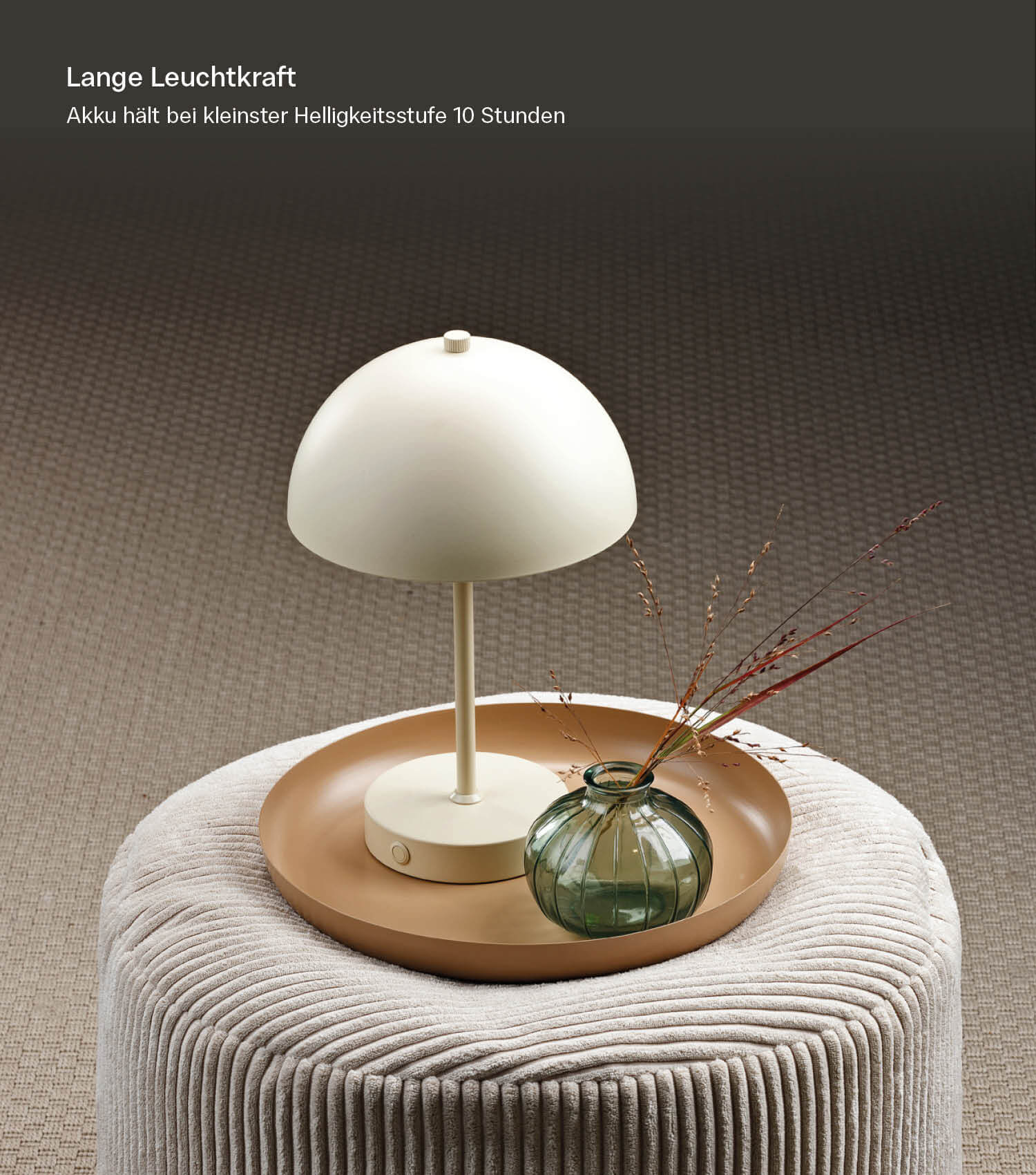 Tischlampe kabellos Akku Tischleuchte dimmbar aufladbar Nachttischlampe