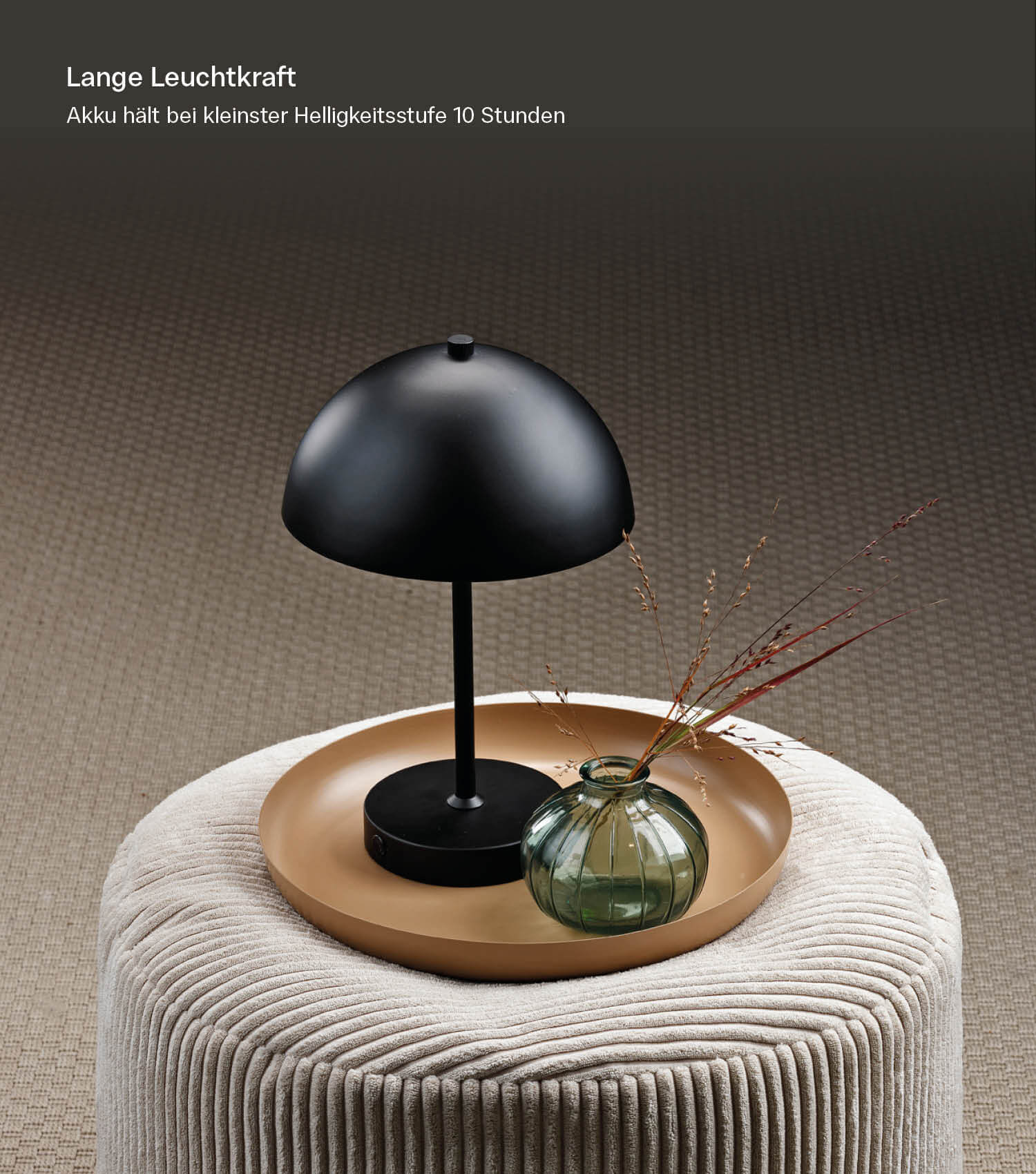 Tischlampe kabellos Akku Tischleuchte dimmbar aufladbar Nachttischlampe