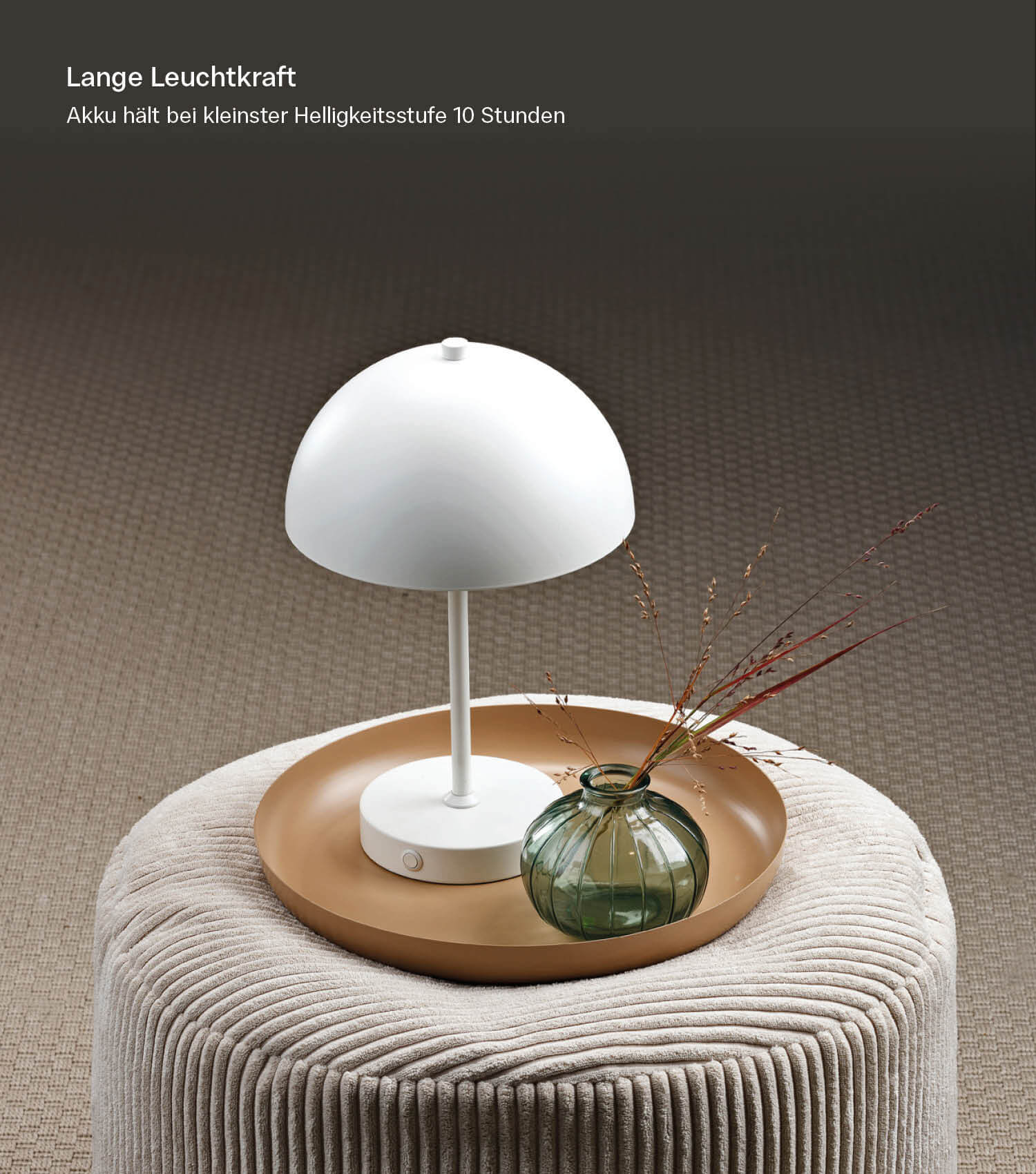 Tischlampe kabellos Akku Tischleuchte dimmbar aufladbar Nachttischlampe