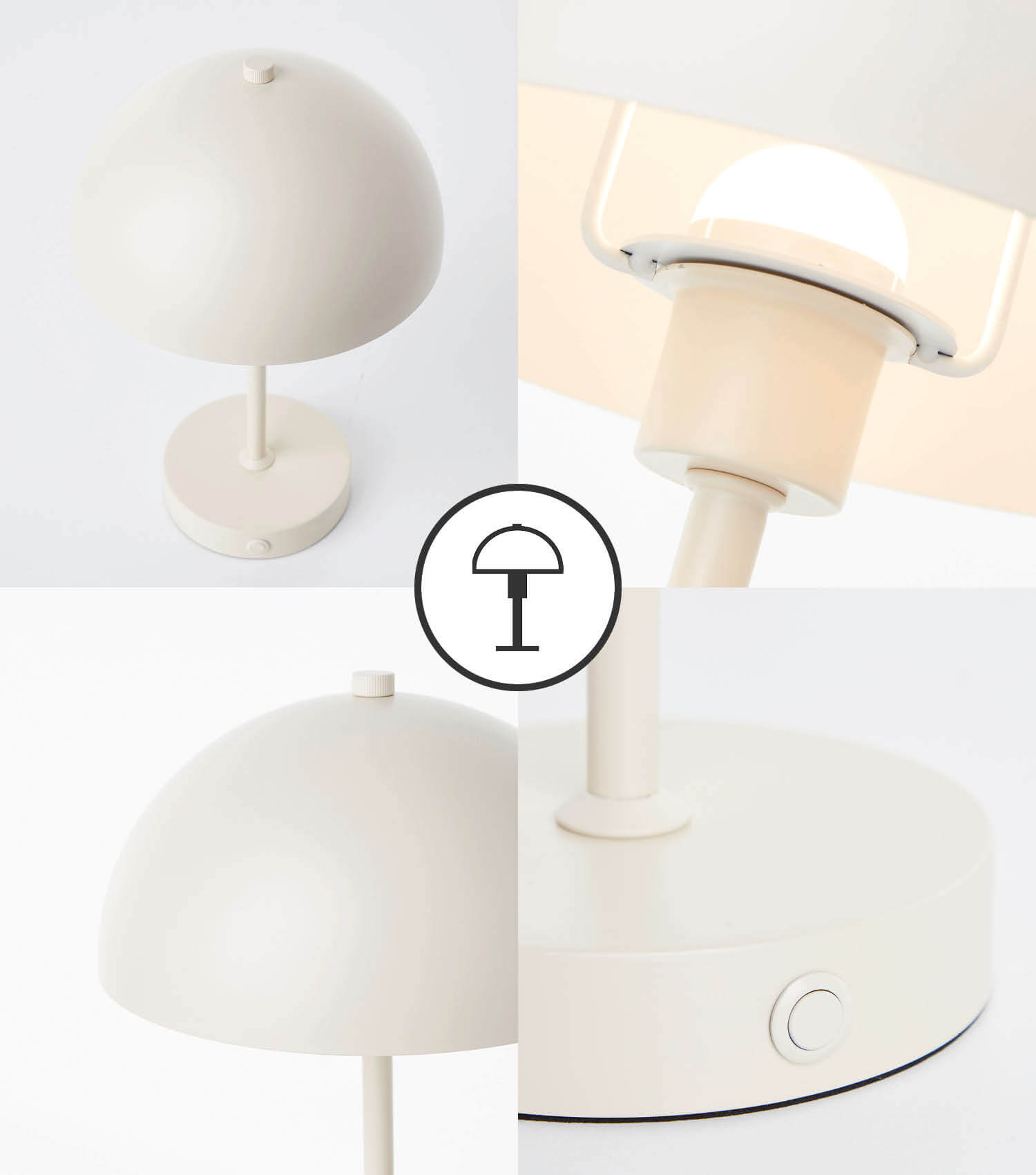 Tischlampe kabellos Akku Tischleuchte dimmbar aufladbar Nachttischlampe