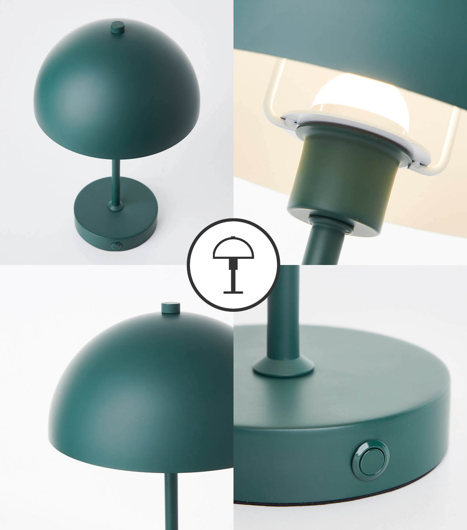 Tischlampe kabellos Akku Tischleuchte dimmbar aufladbar Nachttischlampe