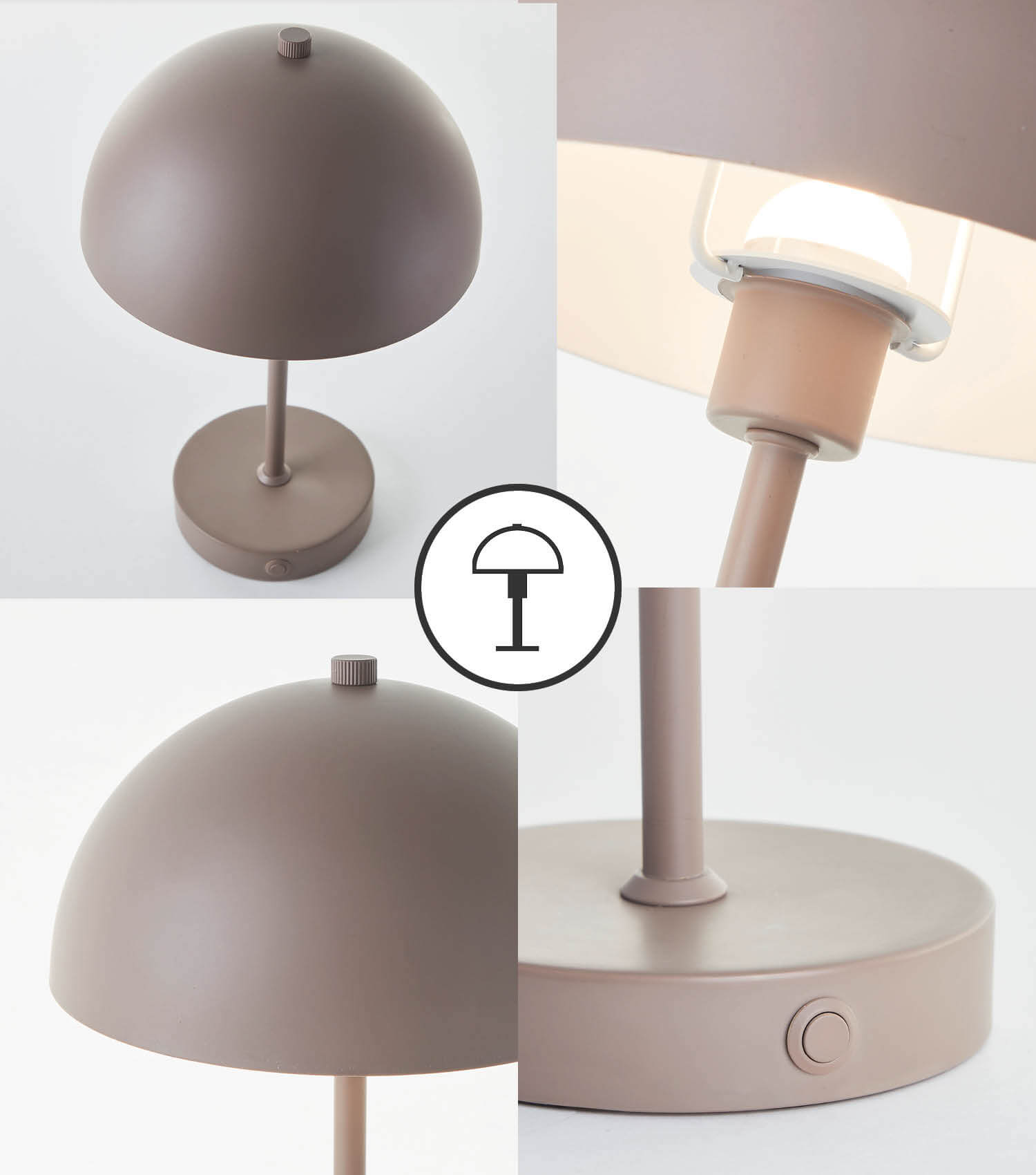 Tischlampe kabellos Akku Tischleuchte dimmbar aufladbar Nachttischlampe