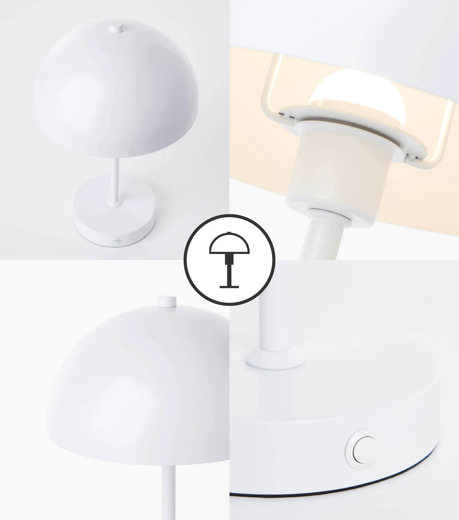 Tischlampe kabellos Akku Tischleuchte dimmbar aufladbar Nachttischlampe