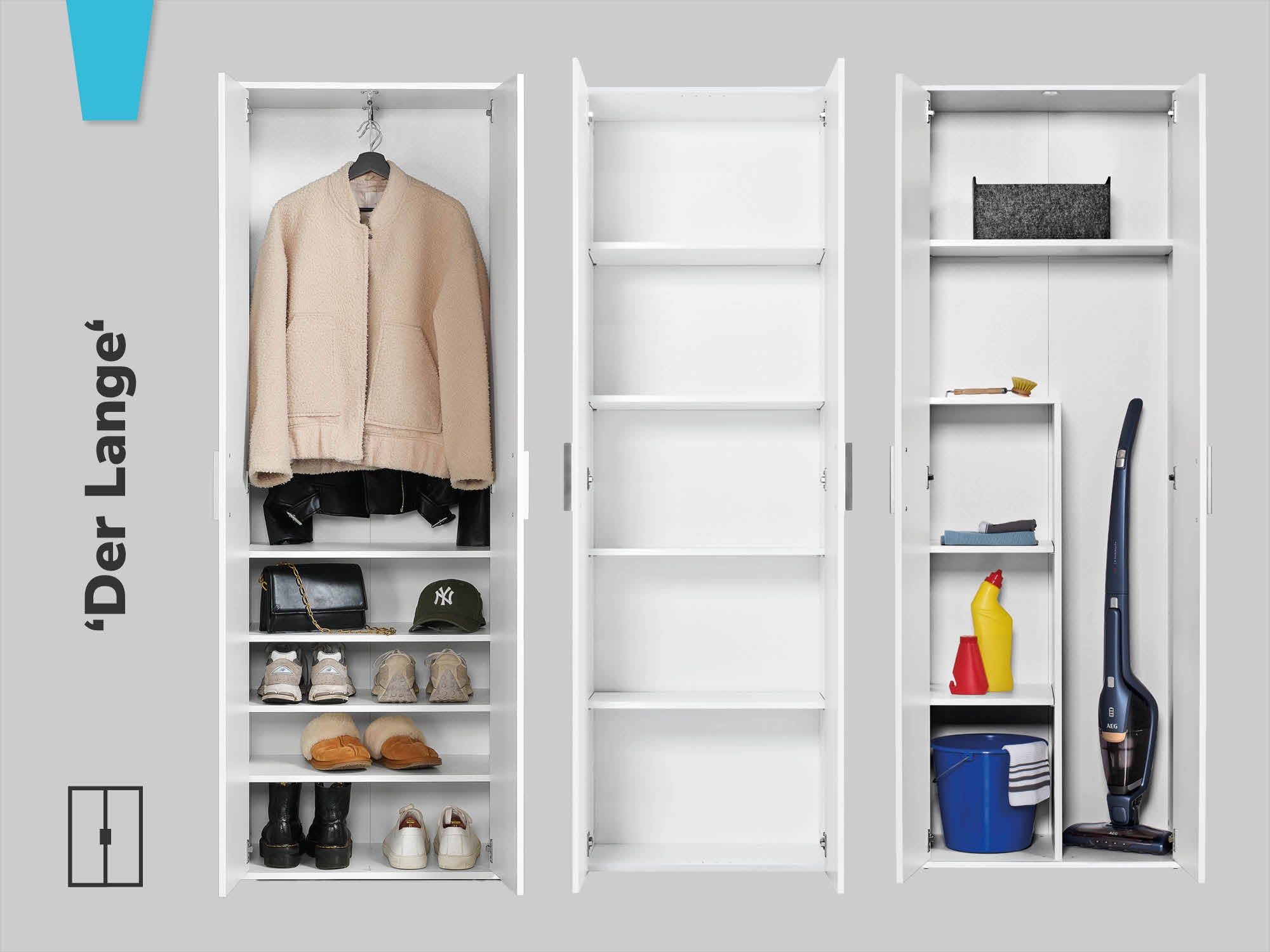 Mehrzweckschrank Garderobenschrank Aktenschrank Besenschrank 'Der Lange' 