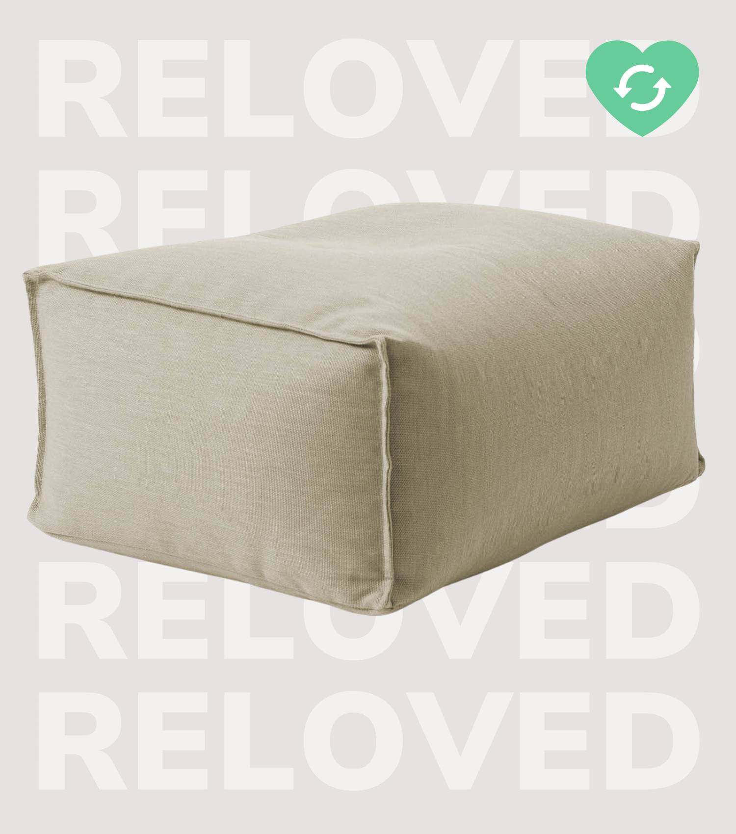 Outdoor Pouf Hocker Sitzkissen Bodenkissen 'Der Ruhepouf' Fußhocker eckig#sku_PF2Talea-076sand_C