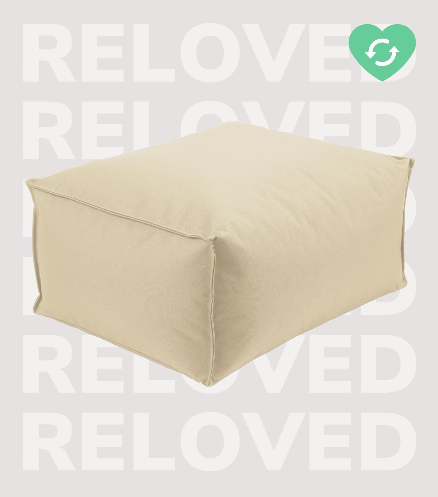 Outdoor Pouf Hocker Sitzkissen Bodenkissen 'Der Ruhepouf' Fußhocker eckig#sku_PF2out-071beige_C
