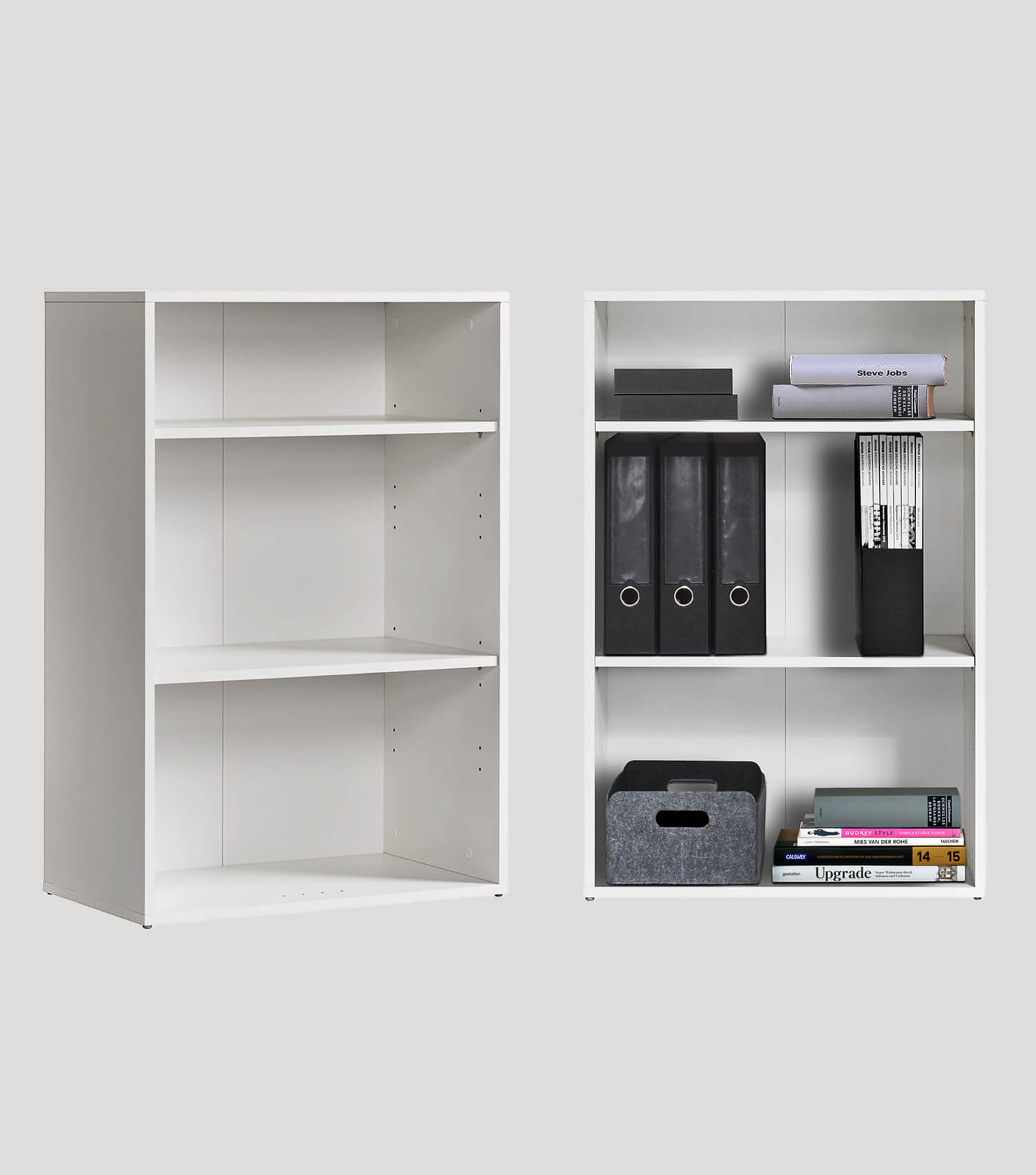 Hohes Regal Schuhregal aus Holz ‘Der Bücherwurm’ Aktenregal Wand#sku_BR2.1w