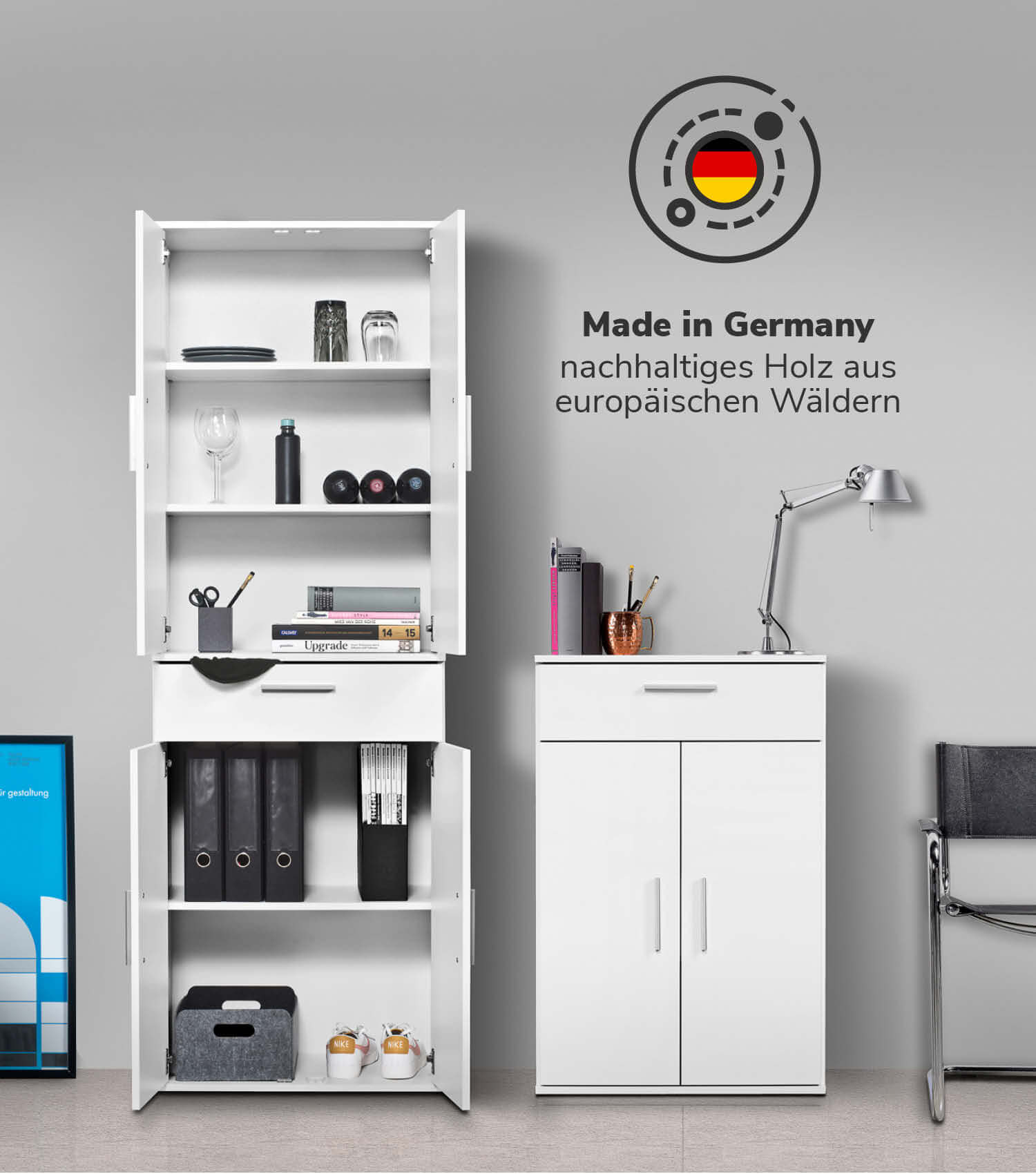 Mehrzweckschrank Set Schrankwand Büroschränke Mehrzweckschränke Kommode