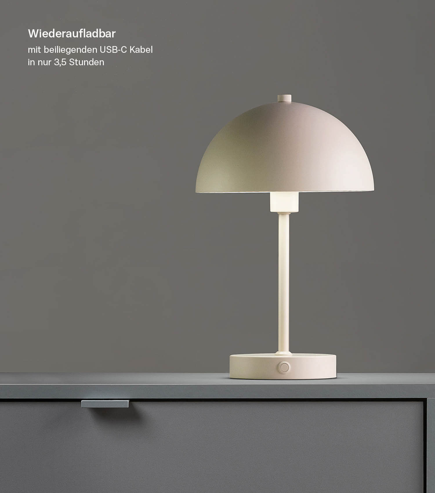 Tischlampe kabellos Akku Tischleuchte dimmbar aufladbar Nachttischlampe